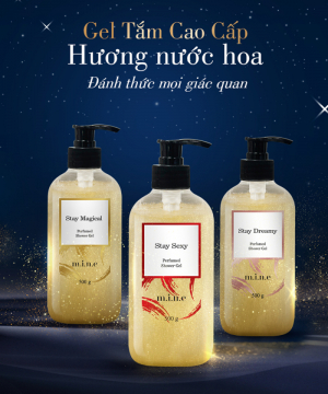 Gel tắm sáng da nhũ vàng hương nước hoa Mine - Stay Dreamy 500gr/ chai